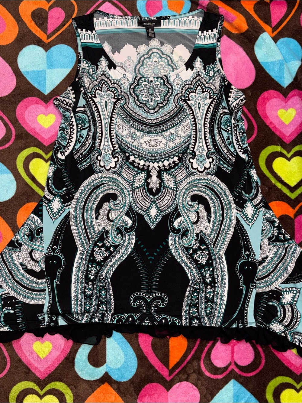 Style & Co Cold Shoulder Paisley Top – Women’s 1X